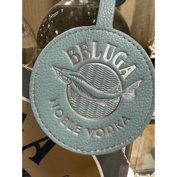 Beluga Vodka Leather Logo Bottle Tag Collectible Bar Accessory - Picture 1 of 2